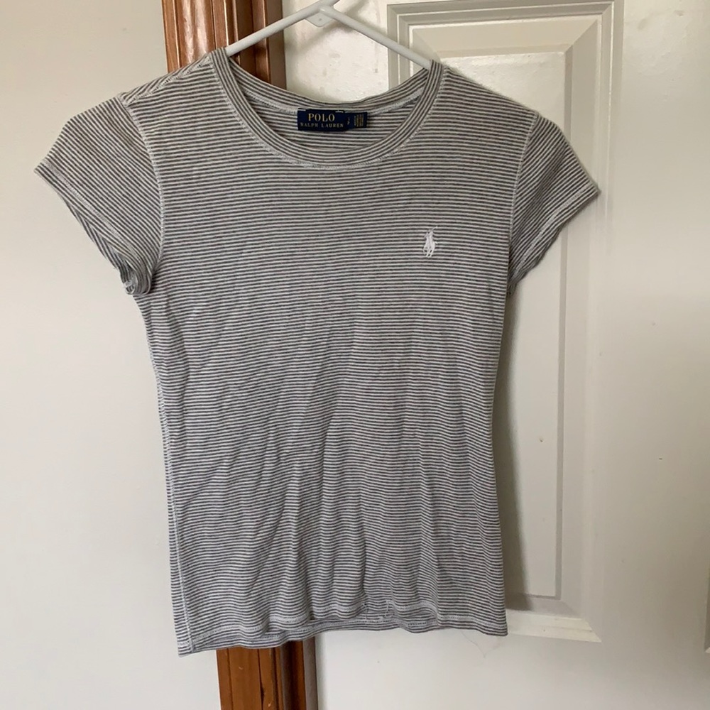 Gray striped Ralph Lauren shirt
